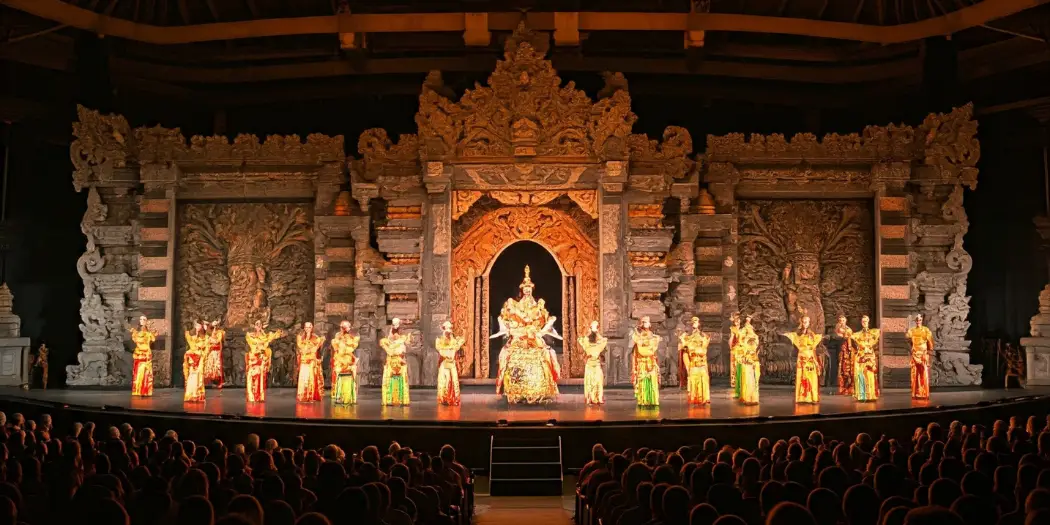 The Devdan Show in Bali is a captivating cultural experience showcasing Indonesia's diverse heritage through a blend of traditional dance, modern acrobatics, and vibrant costumes. Set in the lush, exotic landscapes of Bali, the show takes the audience on a visual journey across Indonesia's islands, illustrating the unique stories and traditions of each region.